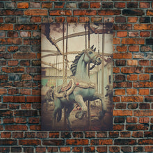 Carregar imagem no visualizador da galeria, Abandoned Circus, Carousel Art, Carnival Art, Canvas Print, Wall Hanging, Portrait Art, College Dorm Decor, Gaming Wall Decor, Office Art