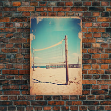 Load image into Gallery viewer, Beach, Volleyball, Beach Decor, Sports Art, Canvas Print, Wall Hanging, Portrait Art, Volleyball Mom, Tiny House Decor, Family Gift