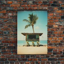 Load image into Gallery viewer, Beach Wall Art, Palm Tree Wall Art, Tropical Art, Canvas Print, Wall Hanging, Portrait Art, Anniversary Gift, Above Bed Art, Bedroom Prints