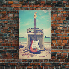 Load image into Gallery viewer, Electric Guitar, Guitar Wall Art, Music Wall Art, Canvas Print, Wall Hanging, Portrait Art, Guitar Player Gift, Music Wall Decor, Beach Art