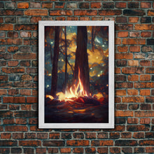 Carregar imagem no visualizador da galeria, Abstract Campfire Art, Framed Canvas Print, Ready To Hang Framed Wall Art, Living Room Wall Hanging