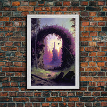 Load image into Gallery viewer, Gateway to another world, the purple realm, fine art poster print, fantasy decor