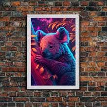 Carregar imagem no visualizador da galeria, Cute Retro Wave Koala Bear, framed canvas print, Animals of Australia