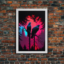 Load image into Gallery viewer, Birds of Prey sitting in a tree, Red-Tailed Hawk art, framed canvas print, birds of prey, hunter birds, animal art