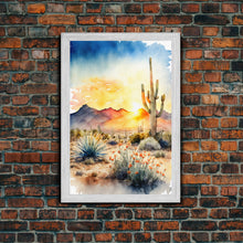 Load image into Gallery viewer, Arizona Desert canvas wall art Cactus print Farmhouse wall decor Nature wall art Wilderness Southwestern Wall Art Cactus canvas