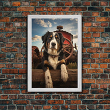 Load image into Gallery viewer, Dog Wall Art, Bernese Mountain Dog Wall Print, Farmhouse Wall Art, Wall Art, Framed Wall Art, Framed Canvas. Wall Print, Wall Canvas