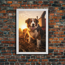 Load image into Gallery viewer, Bernese Mountain Dog Wall Print, Dog Wall Art, Farmhouse Wall Art, Wall Art, Framed Wall Art, Framed Canvas. Wall Print, Wall Canvas