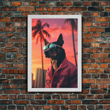 Cargar imagen en el visor de la galería, Chihuahua Wall Print, Dog Wall Art, Dog Sunglasses, Dog In Pink Jacket, Funny Art, Framed Wall Art, Framed Canvas, Wall Print, Wall Canvas