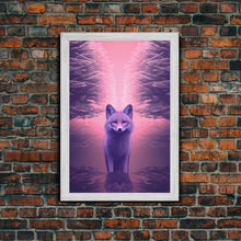 Carregar imagem no visualizador da galeria, Fox Wall Print, Animal Art Print, Animal Portrait, Pink Art, Abstract Wildlife Art, Framed Wall Art, Framed Canvas, Wall Print, Wall Canvas