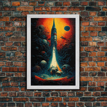 Load image into Gallery viewer, Cosmic Horror Space Exploration Poster Canvas Print, Scifi Wall Art, ready to hang wall art