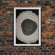 Carregar imagem no visualizador da galeria, Framed Canvas Print Wall Art, Grunge Forest Tree Rings, Abstract Illustrations, Modern Art, Nordic Decor for Bedroom, Tree Cross Section