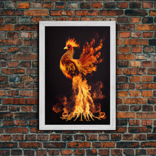 Load image into Gallery viewer, Phoenix Watercolor Canvas Phoenix Bird Art Print Fire Bird Phoenix Framed Print Wall Art Fantastic Animals Painting Phoenix Gift