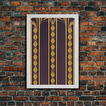 Load image into Gallery viewer, Art Deco Pattern Wall art, Framed Canvas Print, Art Deco, Canvas Wall art, Purple & gold art, Canvas wall art, Abstract art, Geometric art