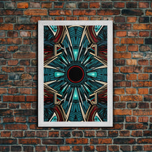 Load image into Gallery viewer, Art Deco Pattern Wall art - Framed Canvas Print - Art Deco - Red & blue art - Colorful painting - Patterns art - Wall art - Living room art