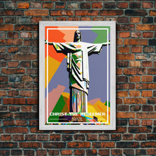 Load image into Gallery viewer, Brazil Travel Poster, Christ The Redeemer, Rio de Janeiro Wall Art, Travel Wall Print, Travel Poster, Travel Wall Art, Canvas Wall Print