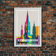 Load image into Gallery viewer, Edinburgh Travel Poster, Europe Wall Art, Scotland Art Print, Travel Wall Print, Travel Poster, Travel Wall Art, Canvas Wall Print