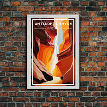Load image into Gallery viewer, Arizona Artwork, Arizona Poster, Antelope Canyon, Travel Wall Print, Travel Poster, Travel Artwork, Travel Wall Art, Canvas Wall Print