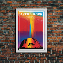 Carregar imagem no visualizador da galeria, Australia Art, Ayers Rock, Australia, Colorful Art, Travel Wall Print, Travel Poster, Travel Artwork, Travel Wall Art, Canvas Wall Print