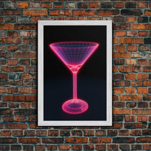 Carregar imagem no visualizador da galeria, 3D Pink Cocktail Wall Art, Pink Wall Decor, 3D Art, Vibrant Art, Minimalist Print, Wall Decor, Canvas Print, Wall Art, Framed Canvas