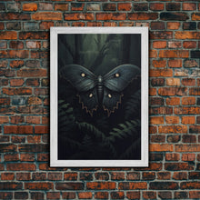 Carregar imagem no visualizador da galeria, Butterfly In Woods, Butterfly Wall Decor, Dark Art, Green Wall Art, Insect Wall Decor, Wall Decor, Canvas Print, Wall Art, Framed Canvas