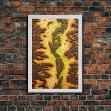 Carregar imagem no visualizador da galeria, Abstract Wall Decor, Yellow Abstract Art, Geography Wall Art, Map Wall Art, Wall Decor, Canvas Print, Wall Art, Framed Canvas