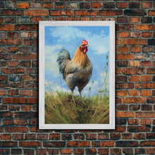 Cargar imagen en el visor de la galería, Farmhouse Art, Rooster Painting, Rooster Wall Art, Country Wall Art, Minimalist Wall Art, Wall Decor, Canvas Print, Wall Art, Framed Canvas