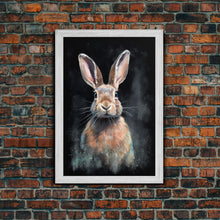 Load image into Gallery viewer, Animal Wall Art, Bunny Art Print, Rabbit Wall Decor, Minimalist Wall Art, Wall Decor, Canvas Print, Wall Art, Framed Canvas Art