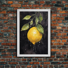 Carregar imagem no visualizador da galeria, Food Art, Lemon Wall Decor, Fruit Wall Art, Kitchen Wall Art, Minimalist Wall Art, Wall Decor, Canvas Print, Wall Art, Framed Canvas Art