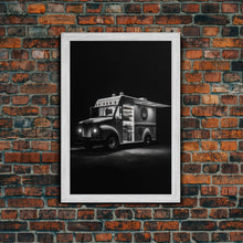 Carregar imagem no visualizador da galeria, Food Truck Wall Art, Truck Wall Decor, Food Art, Black And White Art, Minimalist Print, Wall Decor, Canvas Print, Wall Art, Framed Canvas