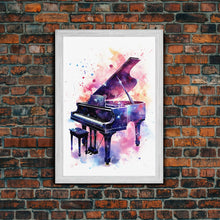 Load image into Gallery viewer, Grand Piano Wall Art, Musical Instrument Print, Studio Art, Framed Canvas Print, Piano Art, Baby Grand Piano