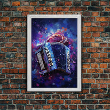 Load image into Gallery viewer, Cosmic Accordion, Instrument Print, Framed Canvas Print Or Poster, Gift For Musician