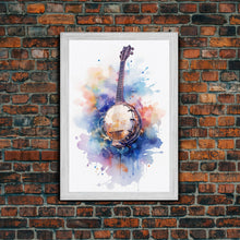 Load image into Gallery viewer, Banjo Gift, Banjo Wall Art Canvas Print, Country Music Art, Guitar Art, Banjo Poster Print, Banjo Gifts, Musical Art, Southern Music Decor