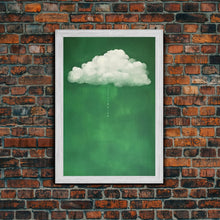 Load image into Gallery viewer, Dark Green Rain Cloud Wall Art, Framed Canvas Or Poster Print, Abstract Art Print, Minimalist Wall Decor, Maximalist Decor, Emerald Green