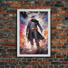 Load image into Gallery viewer, Cosmic Cyberpunk Cowboy Graffiti Art, Framed Canvas Print #4954