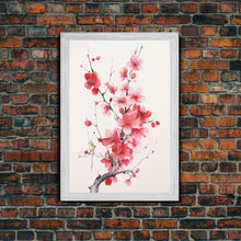 Cargar imagen en el visor de la galería, Cherry Blossom, Pink Flowers, Floral Wall Art, Nature Art, Canvas Print, Wall Art, Vertical Art, Housewarming Gift, Country Home Wall Art