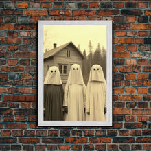 Load image into Gallery viewer, Ghost Art Print, Haunted House Art, Horror Art Print, Spooky Room Decor, Canvas Print, Wall Art, Vertical Print, Home Decor, Wall Decor