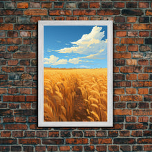 Carregar imagem no visualizador da galeria, Farm Wall Print, Wheat Feld Wall Art. Countryside Art, Canvas Print, Wall Art, Vertical Art, Couple Gift, Ranch Wall Art, Bedroom Prints