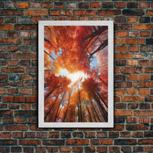 Carregar imagem no visualizador da galeria, Fall Wall Art, Trees Art Print, Nature Wall Art, Canvas Print, Wall Art, Vertical Art, Nature Lover Gift, Modern Office Art, Living Room Art