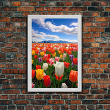 Load image into Gallery viewer, Tulips Wall Print, Flower Art Print, Vibrant Wall Art, Canvas Print, Wall Art, Vertical Art, Teacher Gift, Above Bed Decor, Office Prints