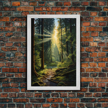 Carregar imagem no visualizador da galeria, Forest Wall Print, Trees Art Print, Sunset Canvas Print, Wall Art, Vertical Art, Landscape Print, Gift For Boss, College Dorm Decor