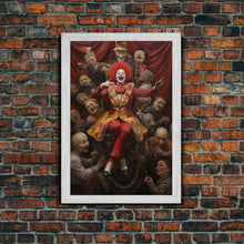 Load image into Gallery viewer, The Macabre Circus, Halloween Canvas Print / Framed Canvas, Victorian Gothic Oil Painting Print, Circus Decor, Macabre Horror Prints