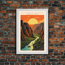 Load image into Gallery viewer, Black Canyon Of The Gunnison National Park Travel Poster Print, Canvas Print Wall Art, Colorado Travel Art, Midcentury Modern Travel Decor