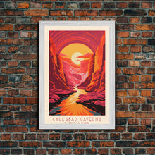 Carregar imagem no visualizador da galeria, Carlsbad Caverns National Park New Mexico Travel Art, National Park Print, Minimalist Travel Art, Midcentury Modern Style Landscape Painting