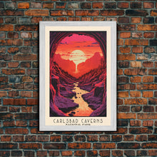 Load image into Gallery viewer, Carlsbad Caverns National Park Travel Poster Print, Canvas Print Wall Art, New Mexico Travel Art, Midcentury Modern Travel Decor