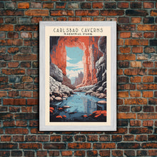 Carregar imagem no visualizador da galeria, Carlsbad Caverns National Park Travel Poster Print, Canvas Print Wall Art, New Mexico Travel Art, Midcentury Modern Travel Decor