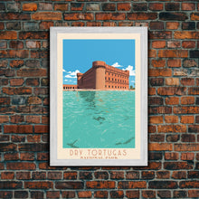 Carregar imagem no visualizador da galeria, Dry Tortugas National Park Travel Poster Print, Canvas Print Wall Art, Florida Travel Art, Midcentury Modern Travel Decor, MCM Wall Art