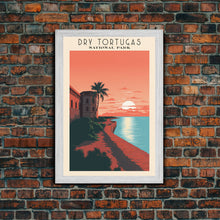 Carregar imagem no visualizador da galeria, Dry Tortugas National Park Travel Poster Print, Canvas Print Wall Art, Florida Travel Art, Midcentury Modern Travel Decor, MCM Wall Art