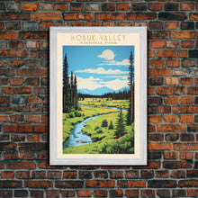 Load image into Gallery viewer, Kobuk Valley National Park, Alaska Travel Art, National Park Print, Minimalist Travel Art, Midcentury Modern Retro Style Landscape