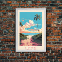 Load image into Gallery viewer, Biscayne National Park, Framed Wall Art Canvas Print, Travel Poster, Florida Travel Art, Roadtrip Decor, Cool Art, Retro State Park Art