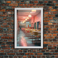 Load image into Gallery viewer, Diner, Coffee Shop Wall Art, Retro Wall Art, Canvas Print, Wall Hanging, Portrait Art, Kitchen Wall Decor, Kitchen Art, Moving Gift